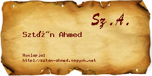 Sztán Ahmed névjegykártya